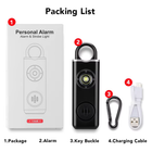 Alarma personal recargable con luz LED