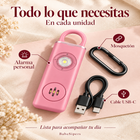 Alarma personal recargable con luz LED